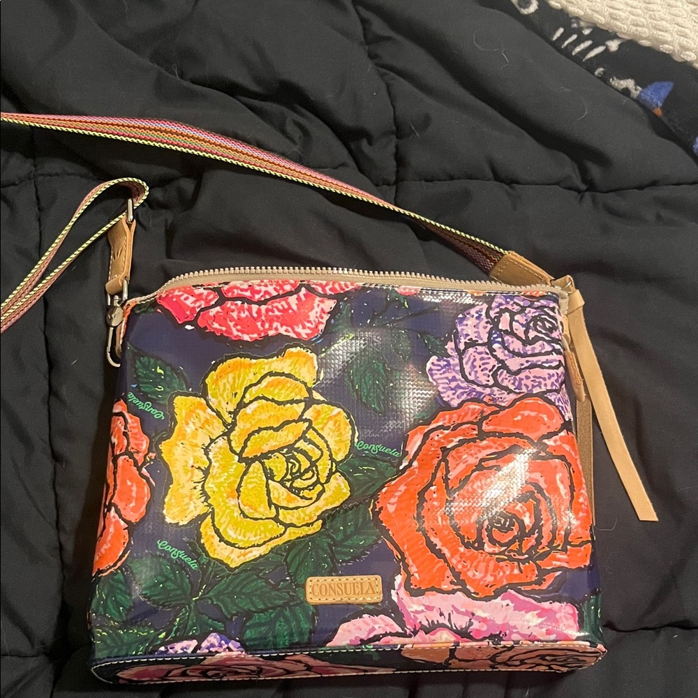 Consuela Vibrant Floral Crossbody Bag - Yellow, Pink, Orange